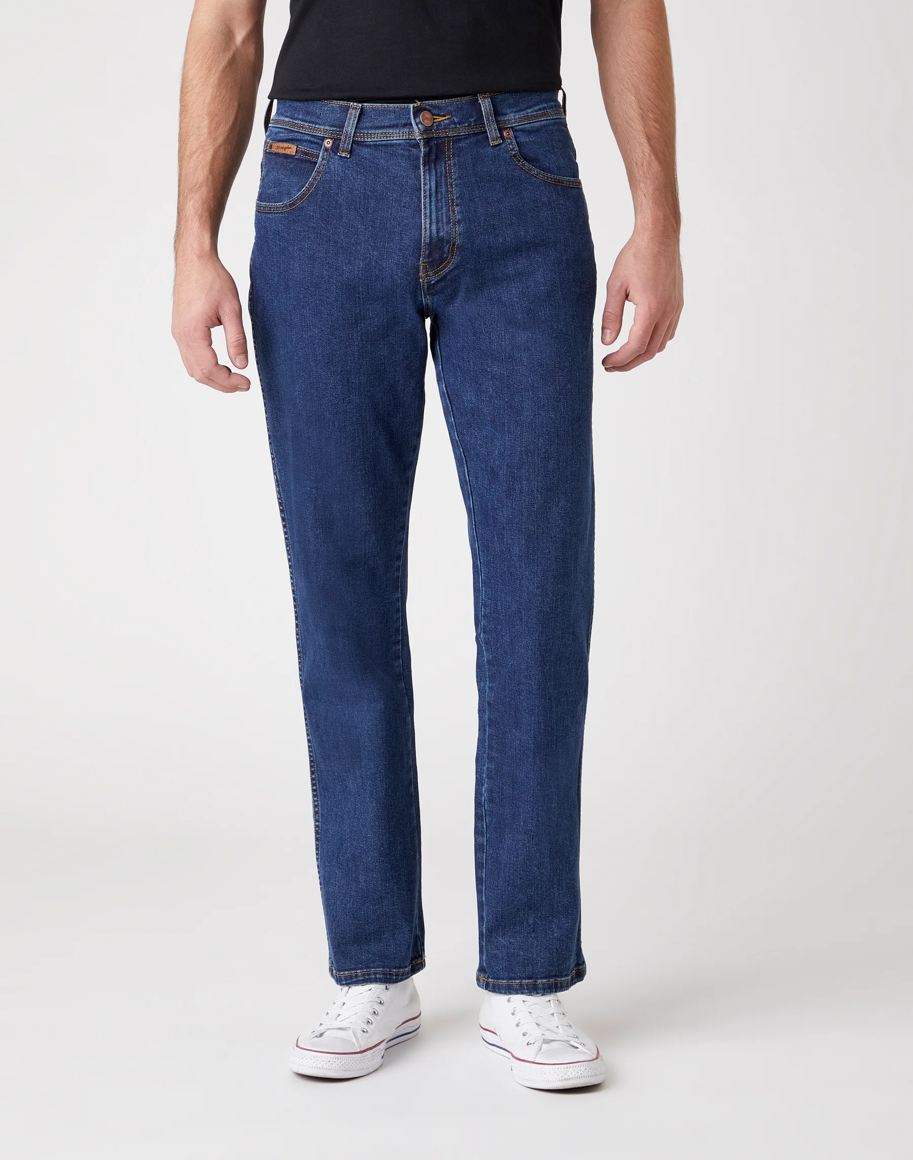 Wrangler Texas stretch heren regular-fit jeans darkstone