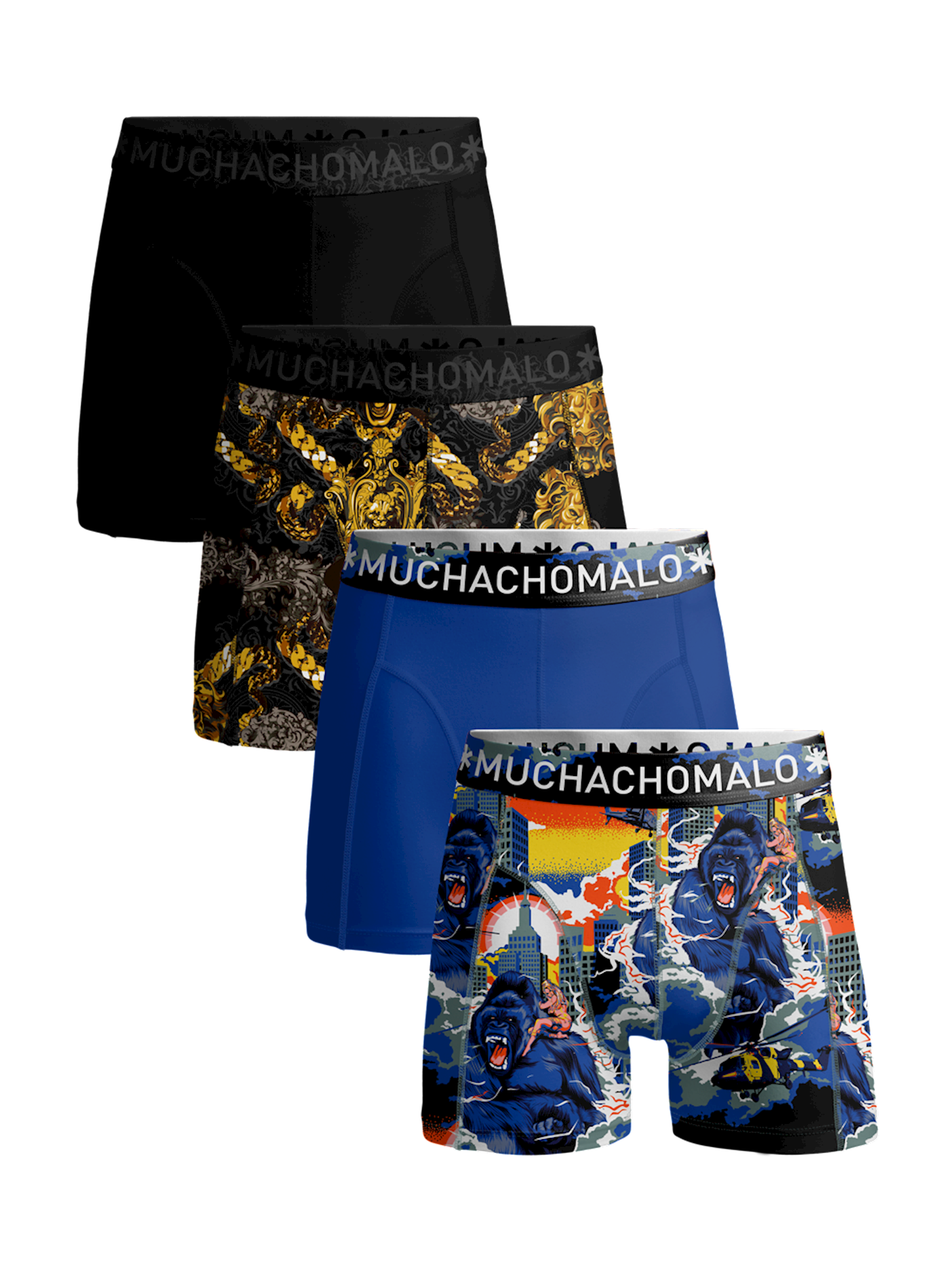 Afbeelding van Muchachomalo Jongens 4-pack boxershorts king kong cuban link