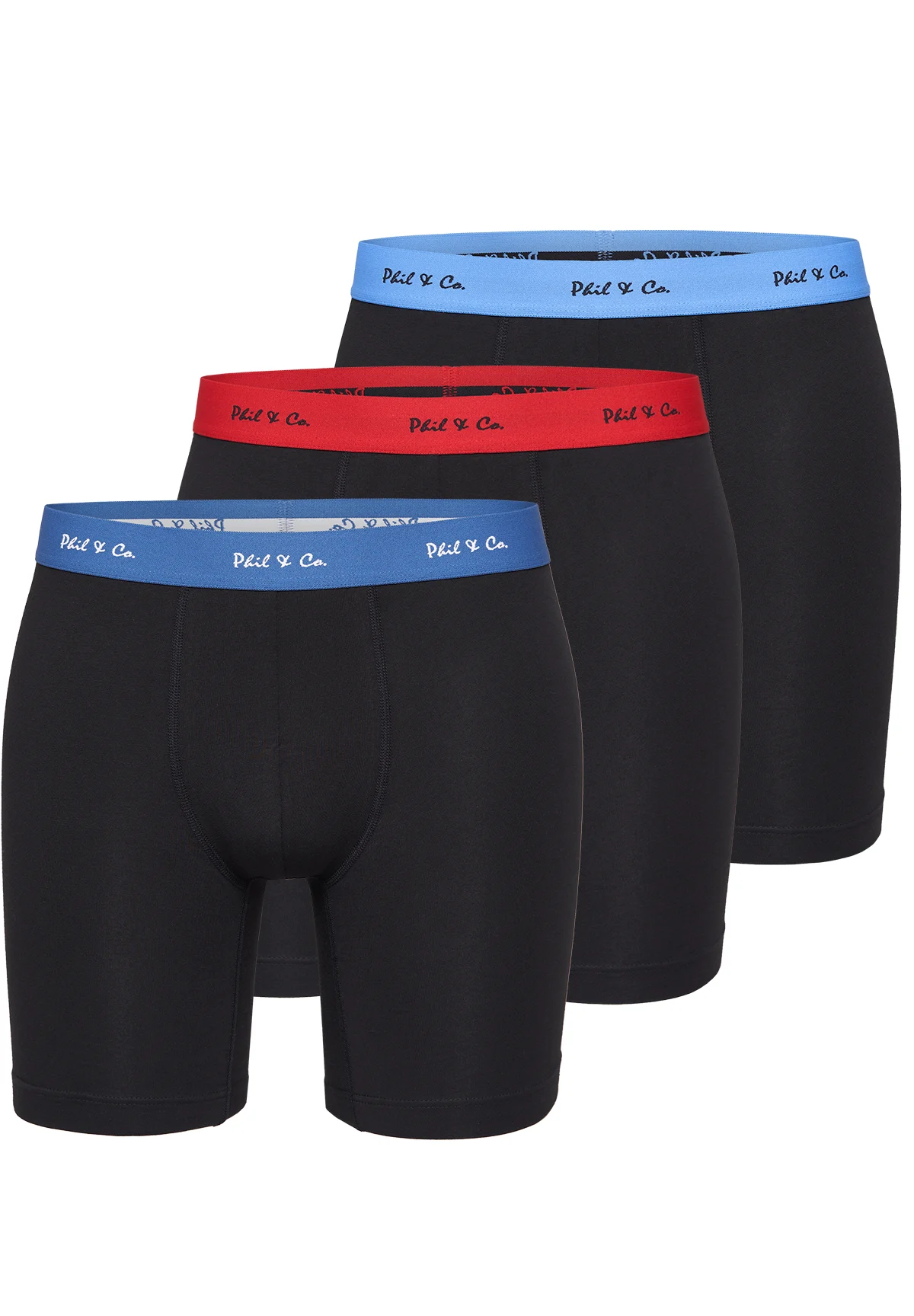 Phil & Co Boxershorts heren met lange pijpen boxer briefs 3-pack