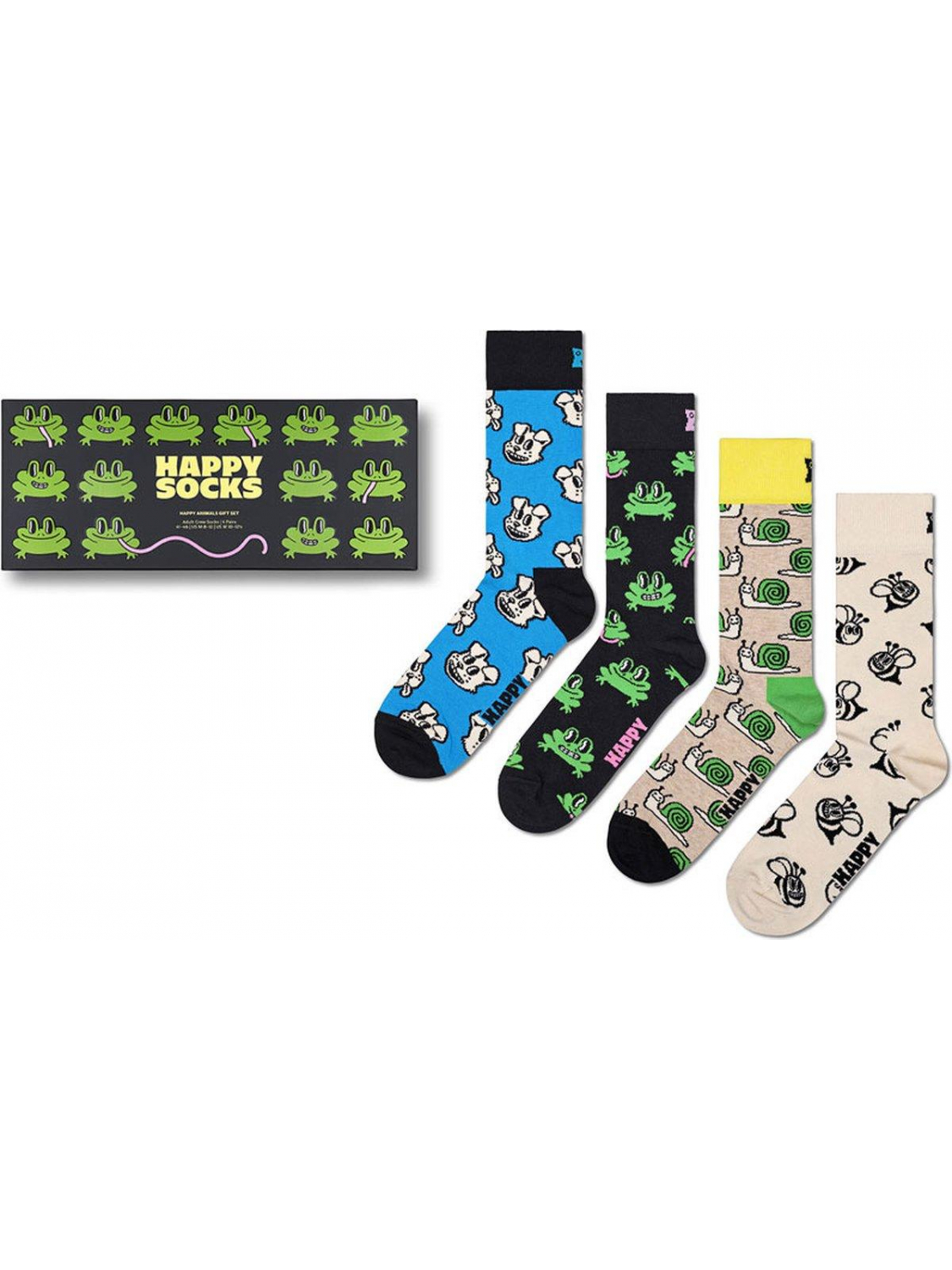 Afbeelding van Happy Socks giftbox 4P sokken happy animals multi