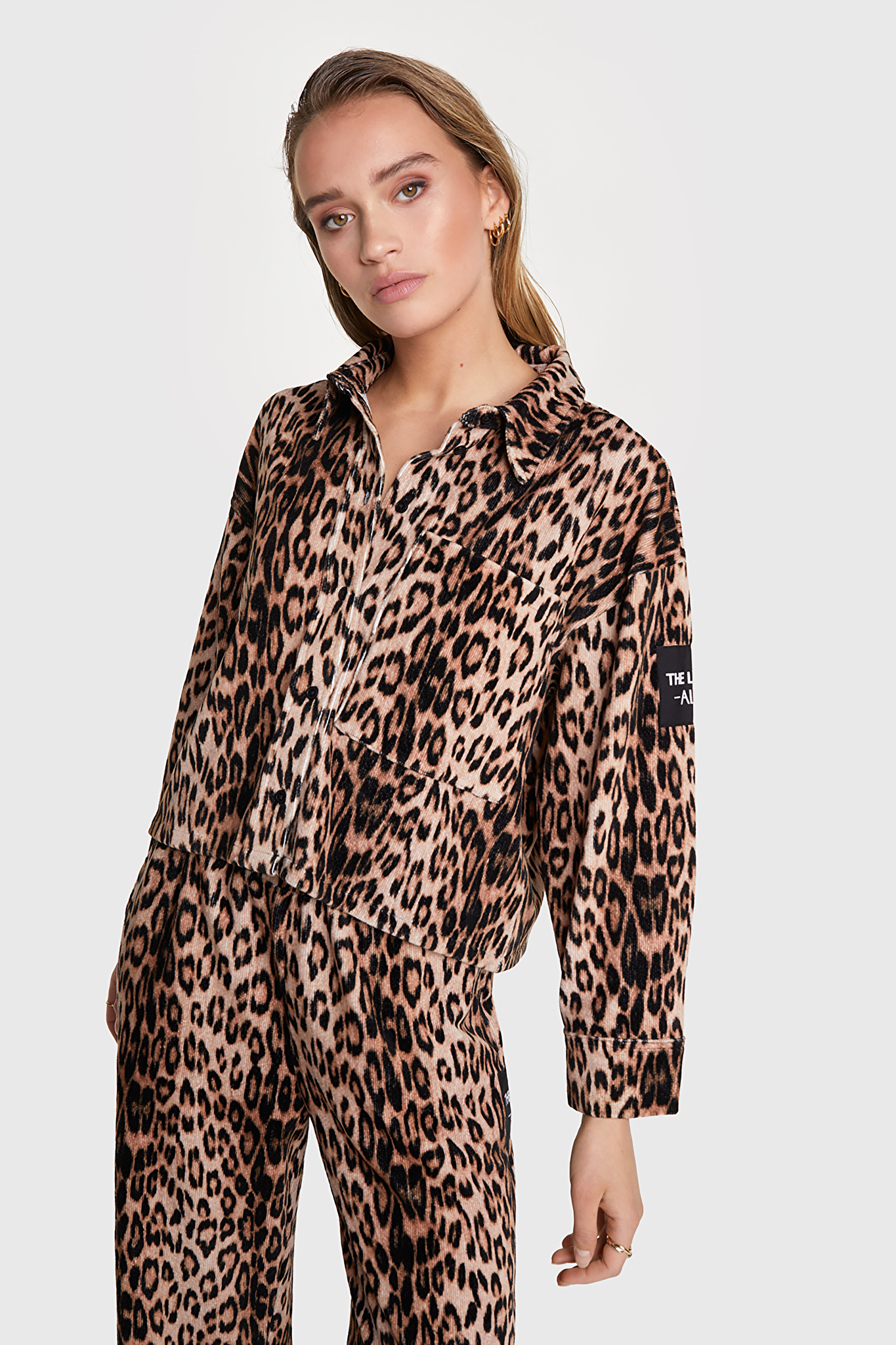 Afbeelding van Alix The Label 2312965450 leopard velvet blouse