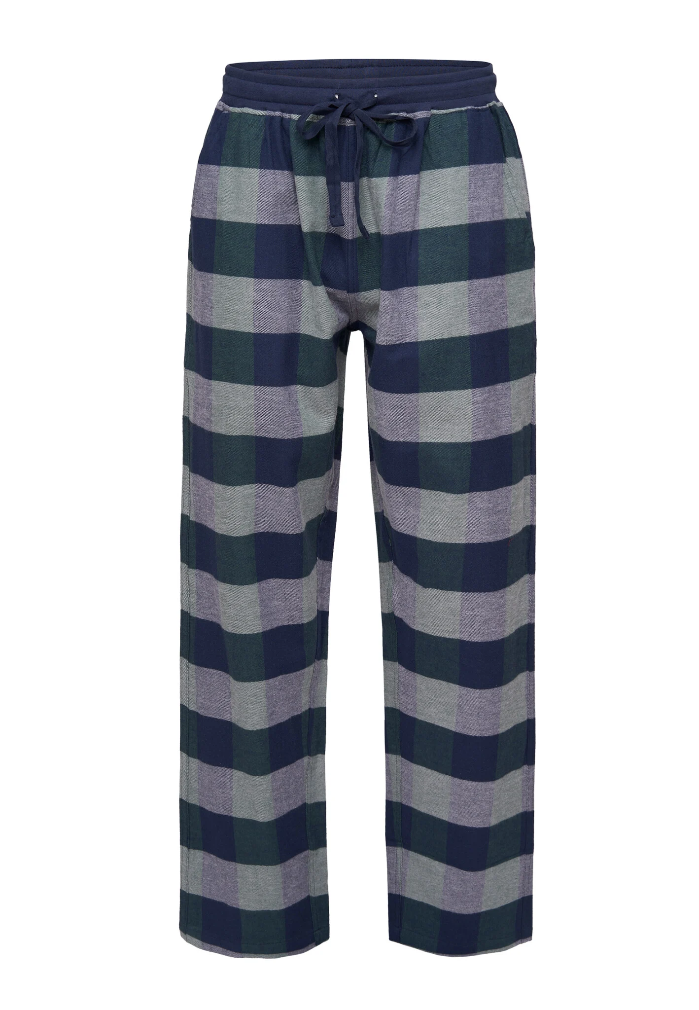 Afbeelding van Phil & Co Heren pyjamabroek lang geruit flanel blauw/groen