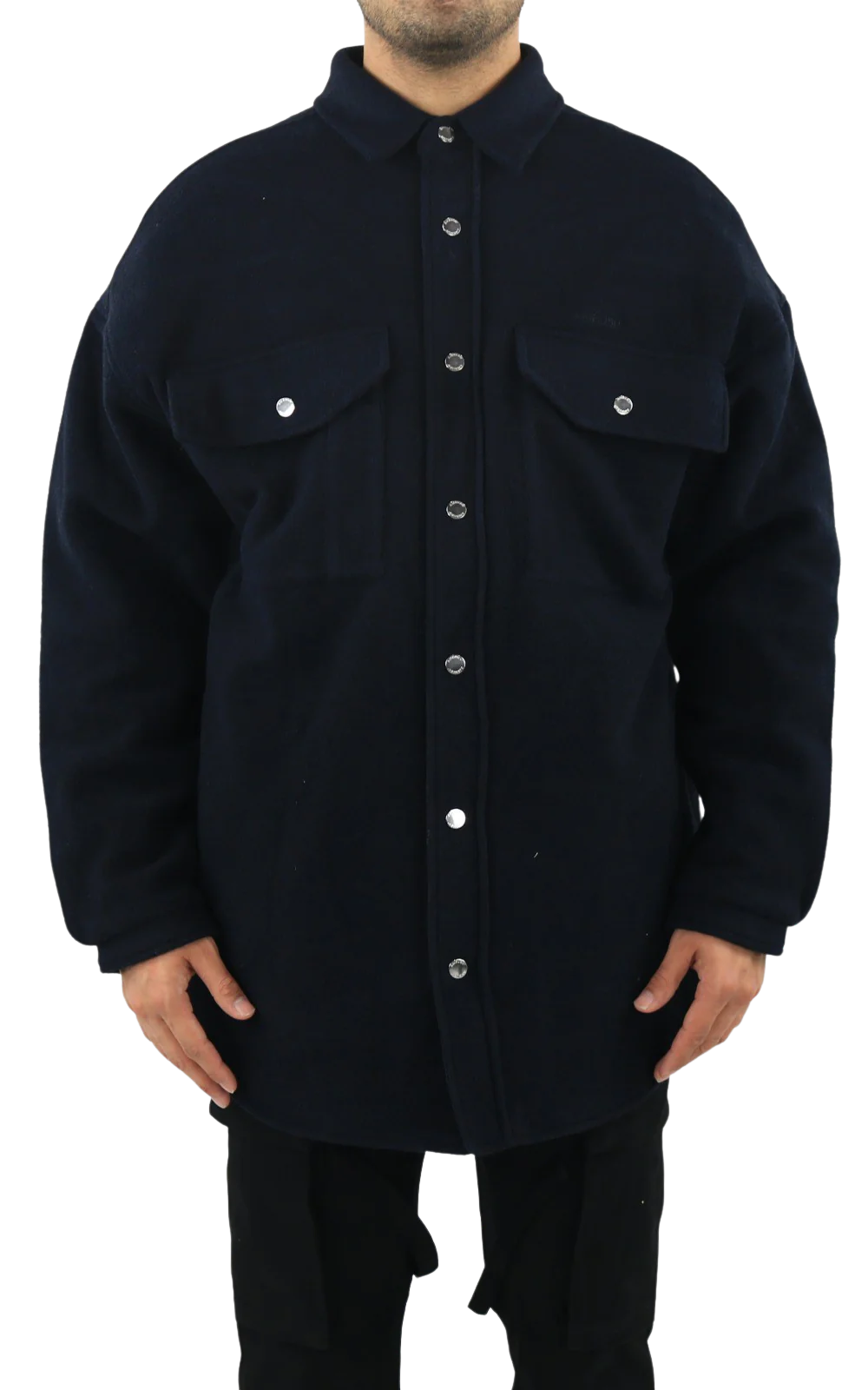 Afbeelding van AMBUSH Heren oversized shirt coat navy blu
