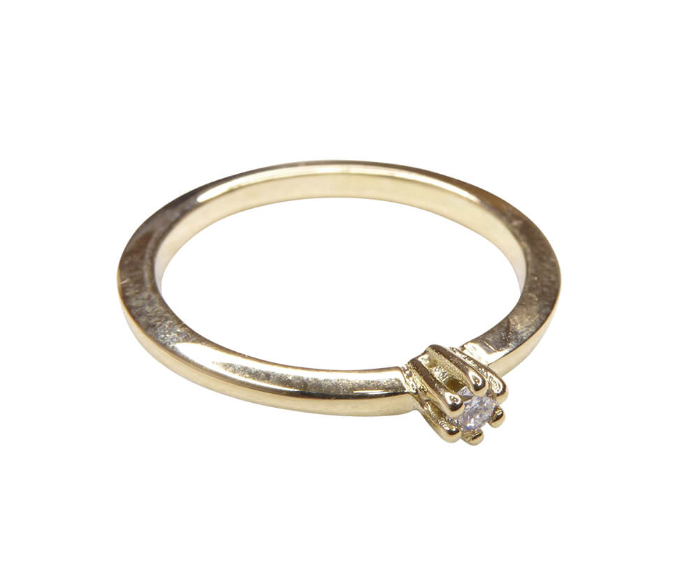 Afbeelding van Christian 14 karaat gouden ring met diamant