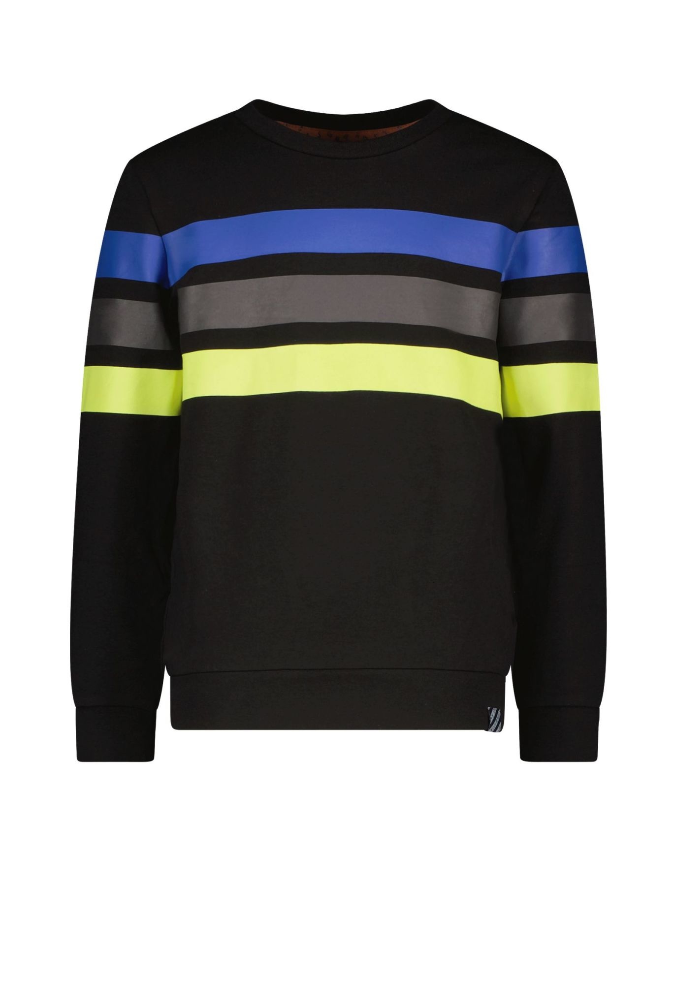 Afbeelding van B.Nosy Jongens sweater met 3 horizontale gekleurde strepen