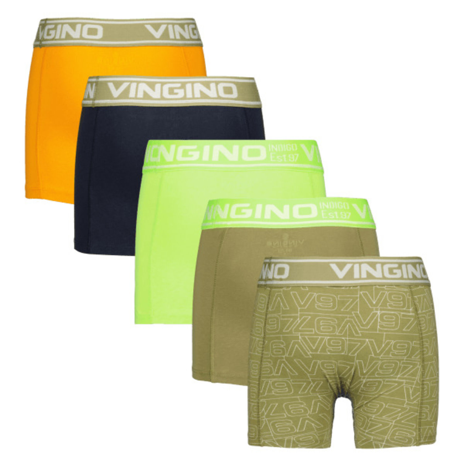 Afbeelding van Vingino Jongens ondergoed 5-pack boxers fine art laurel