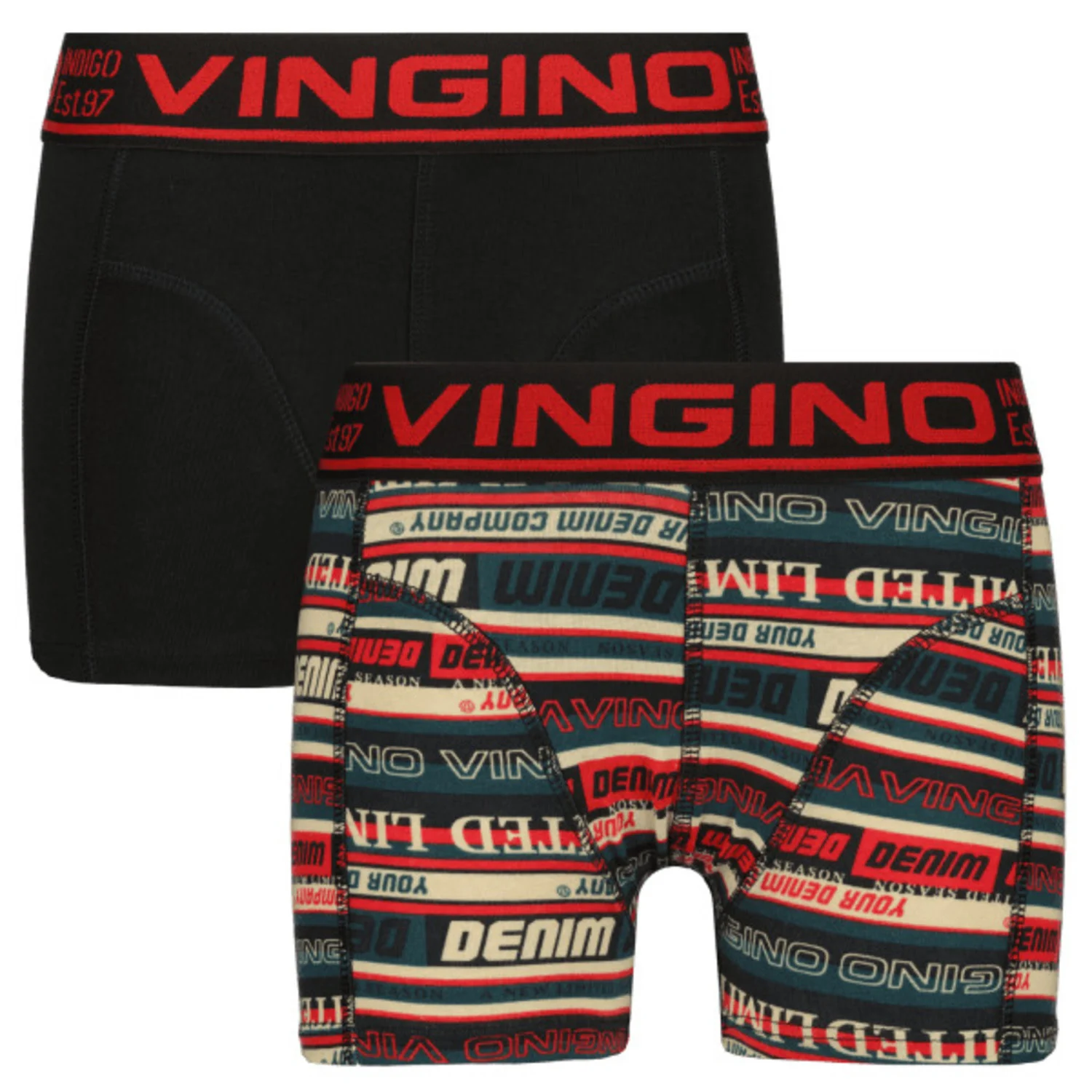 Afbeelding van Vingino Jongens ondergoed 2-pack boxers stripe deep