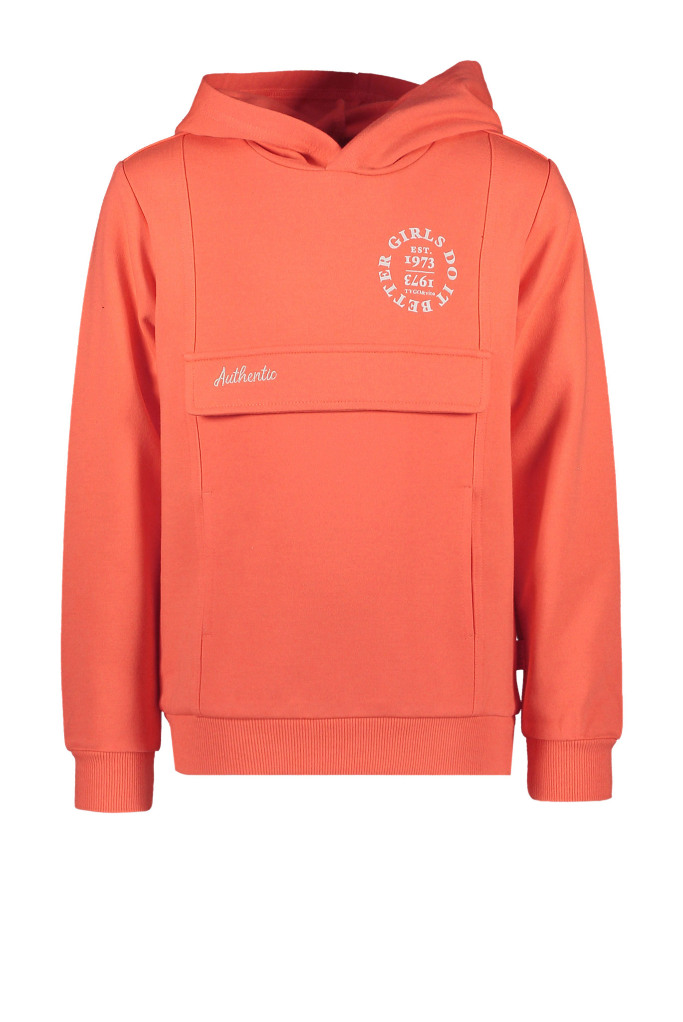 tygo & vito meisjes hoodie do it better fiery coral