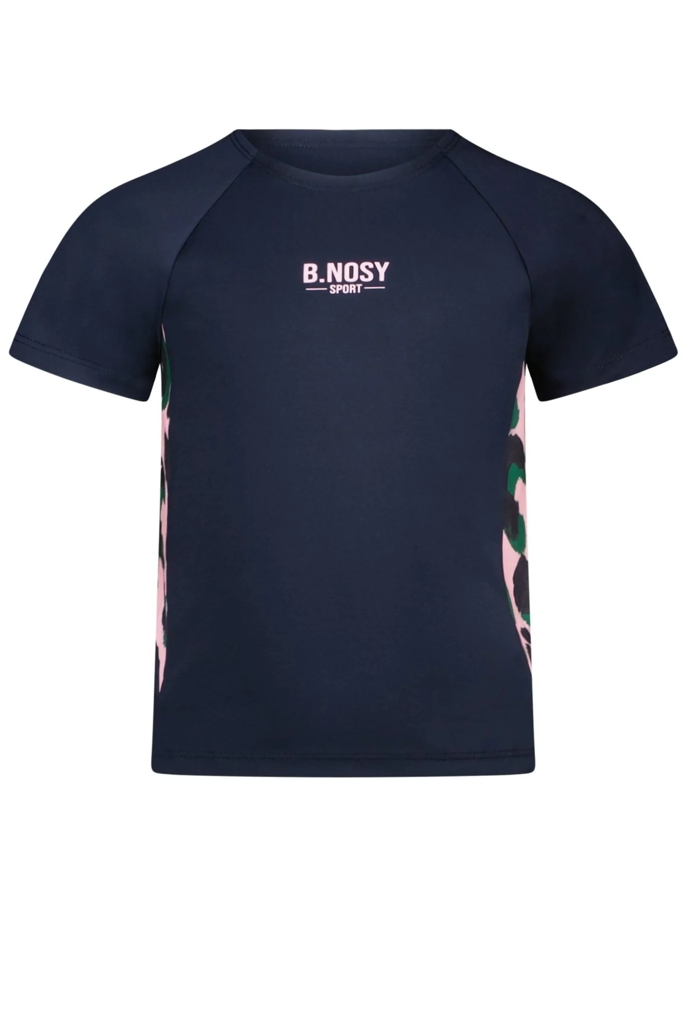 Afbeelding van B.Nosy Meisjes t-shirt b. sporty panterprint block navy