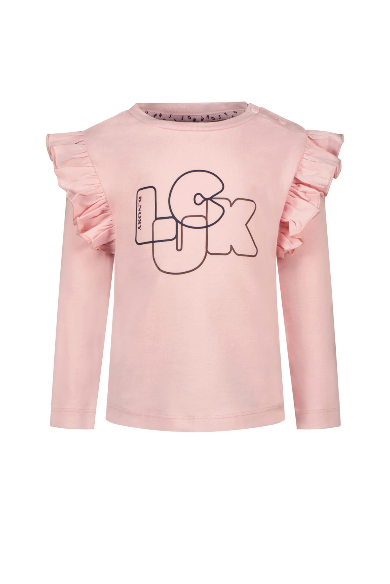 Afbeelding van B.Nosy Baby meisjes shirt luck coral blush