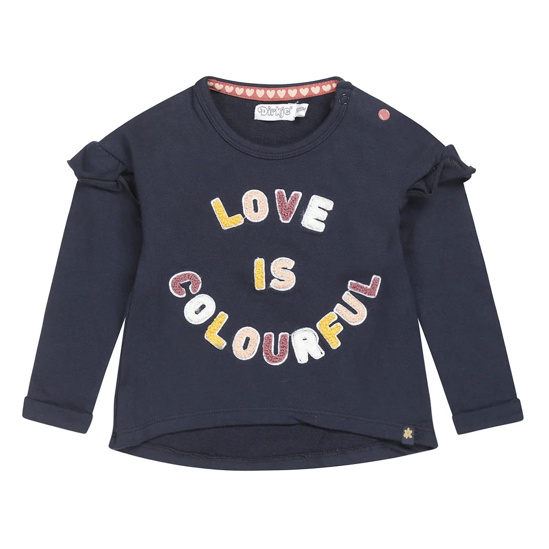 Afbeelding van Dirkje Baby meisjes sweater love is colourful