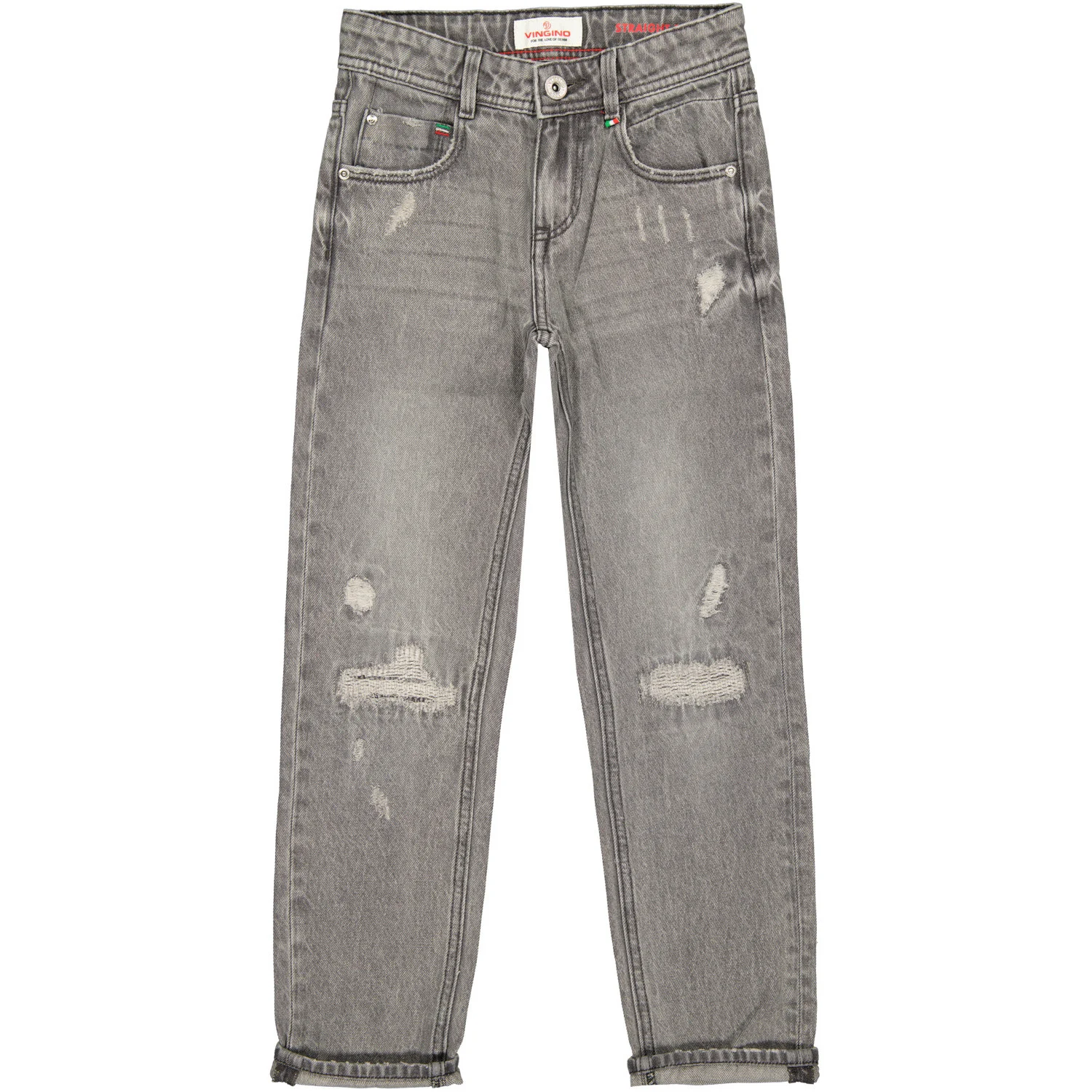 Afbeelding van Vingino Jongens jeans straight fit peppe carpenter light grey