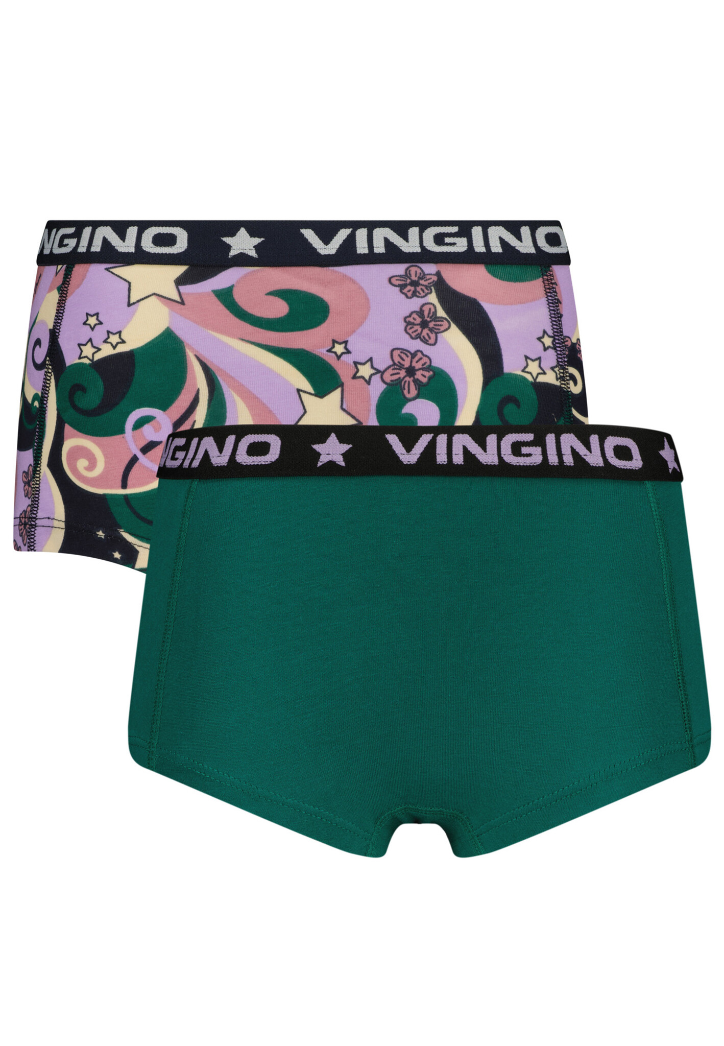 Afbeelding van Vingino Meiden ondergoed 2-pack boxers retro dark forest