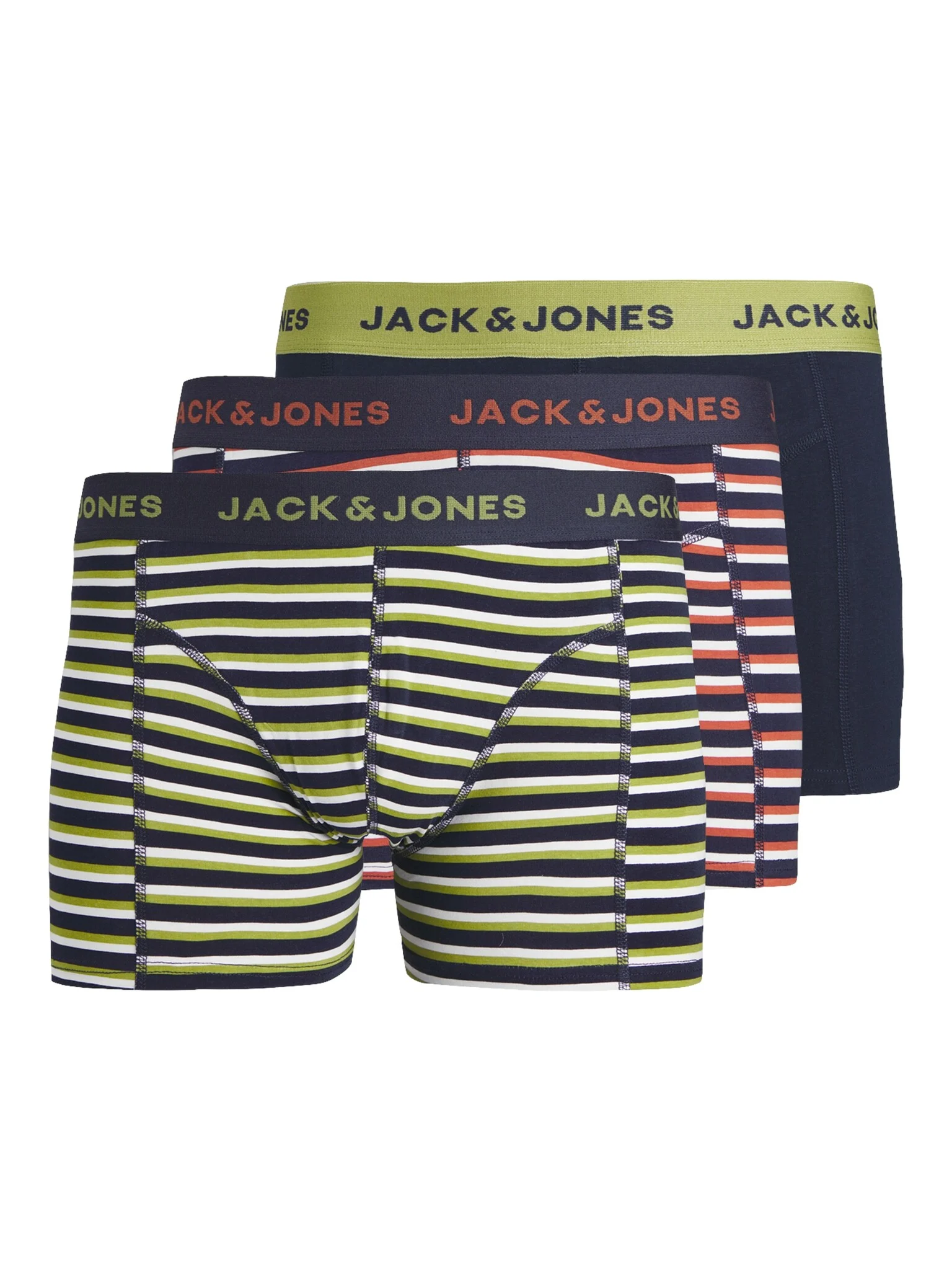 Jack & Jones Heren boxershorts trunks jacandrÉ groen/rood/donkerblauw 3-pack
