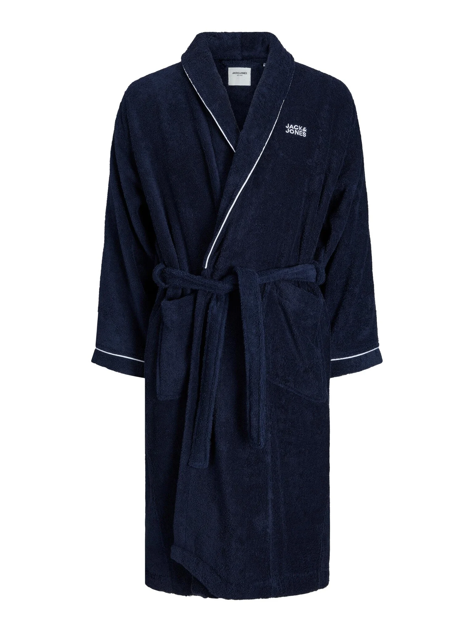 Jack & Jones Badjas heren badstof jacpiping bathrobe navy r