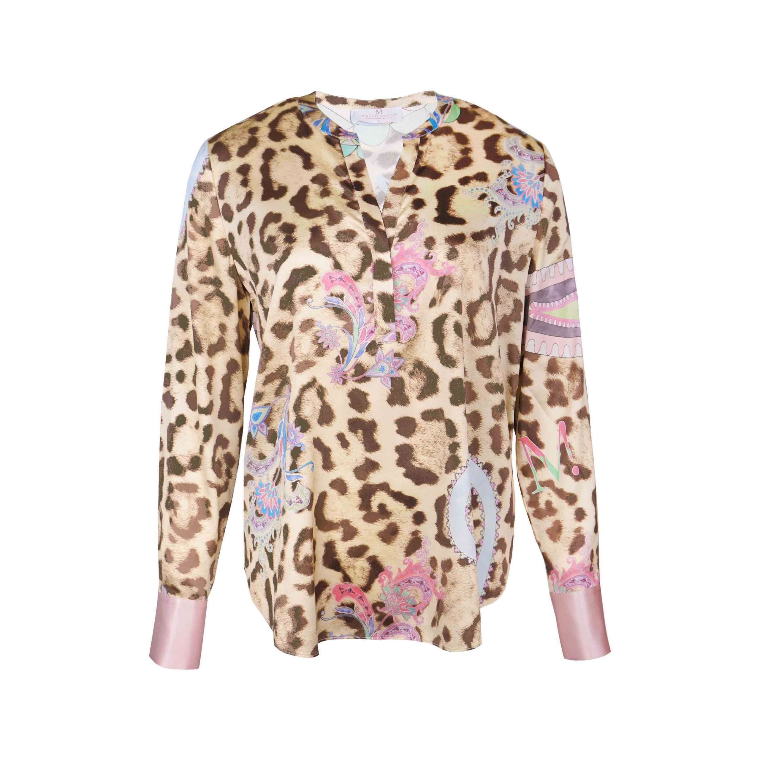 Afbeelding van Mucho Gusto Zijden blouse monza leopard and paisley