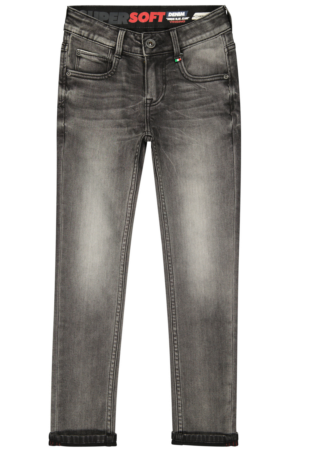 Afbeelding van Vingino Jongens jeans super soft skinny fit amos dark grey vintage