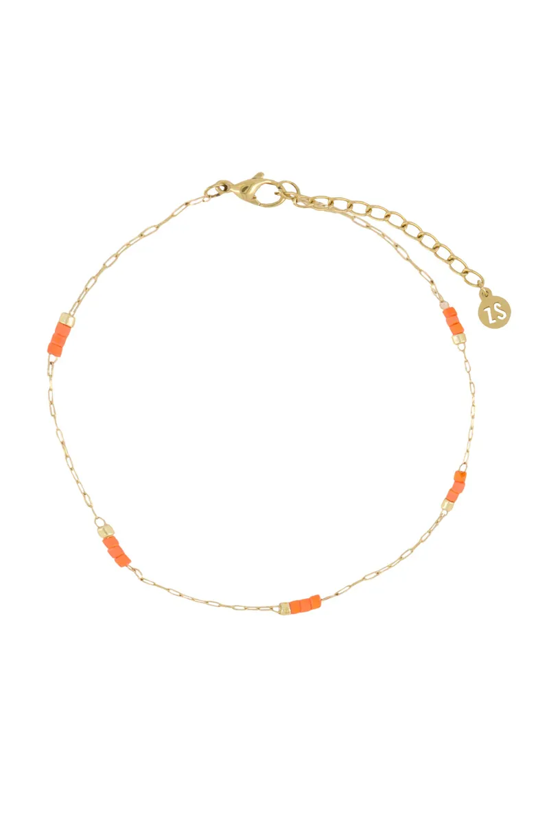 Afbeelding van Zusss Fijne armband met kraaltjes koraalroze/goud