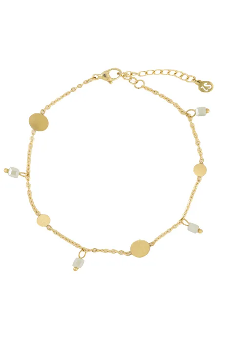 Afbeelding van Zusss Armband met rondjes saliegroen/goud