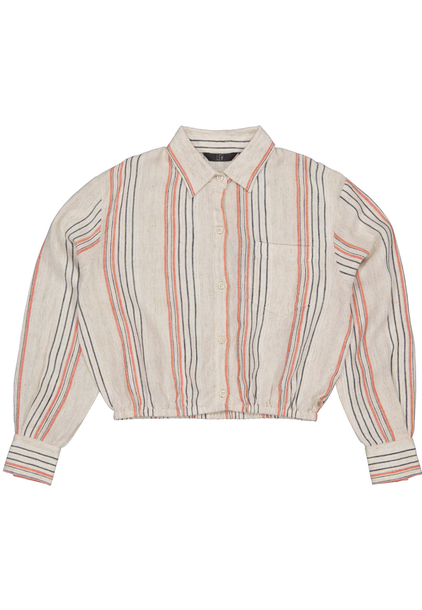 Afbeelding van Quapi Meiden blouse kaori aop taupe stripe