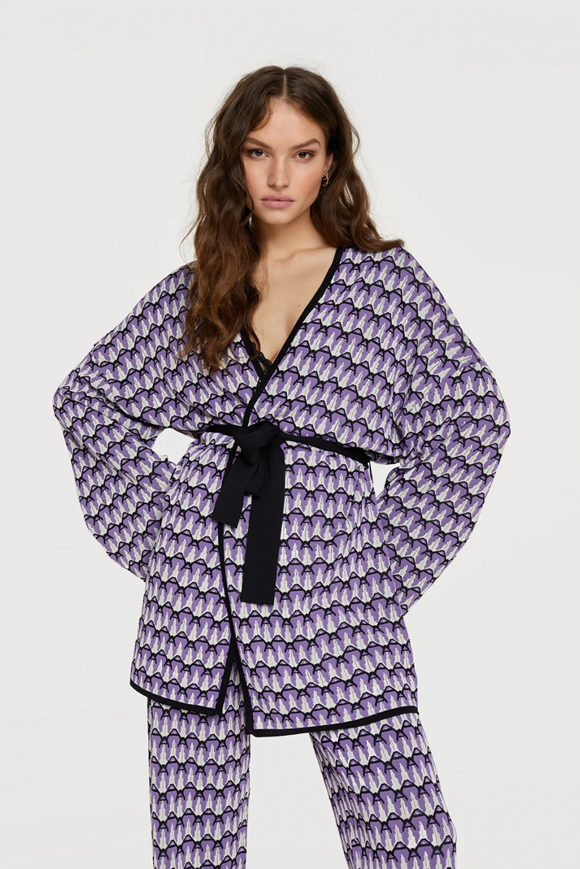 Afbeelding van Alix The Label 2306760208 knitted a-jacquard kimono