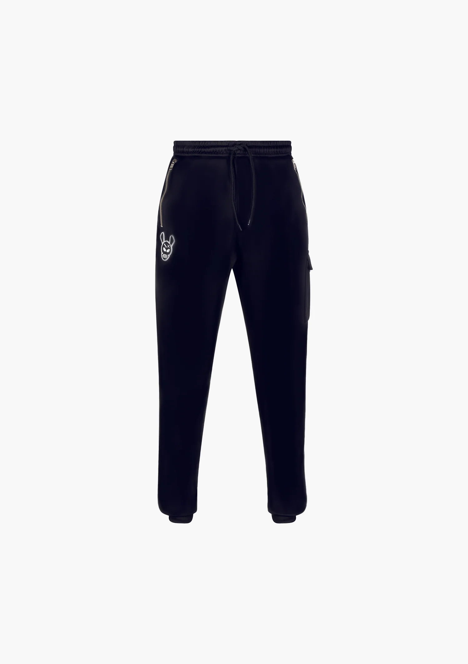 Black Donkey Critical zip trackpants i black/white