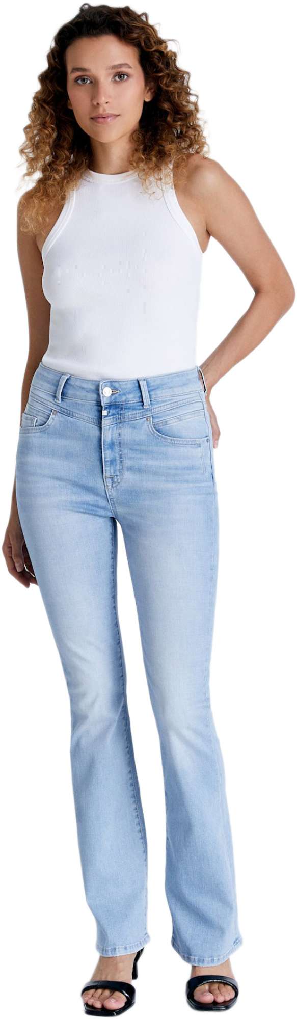 Cup of Joe Ultra high waist flare light blue