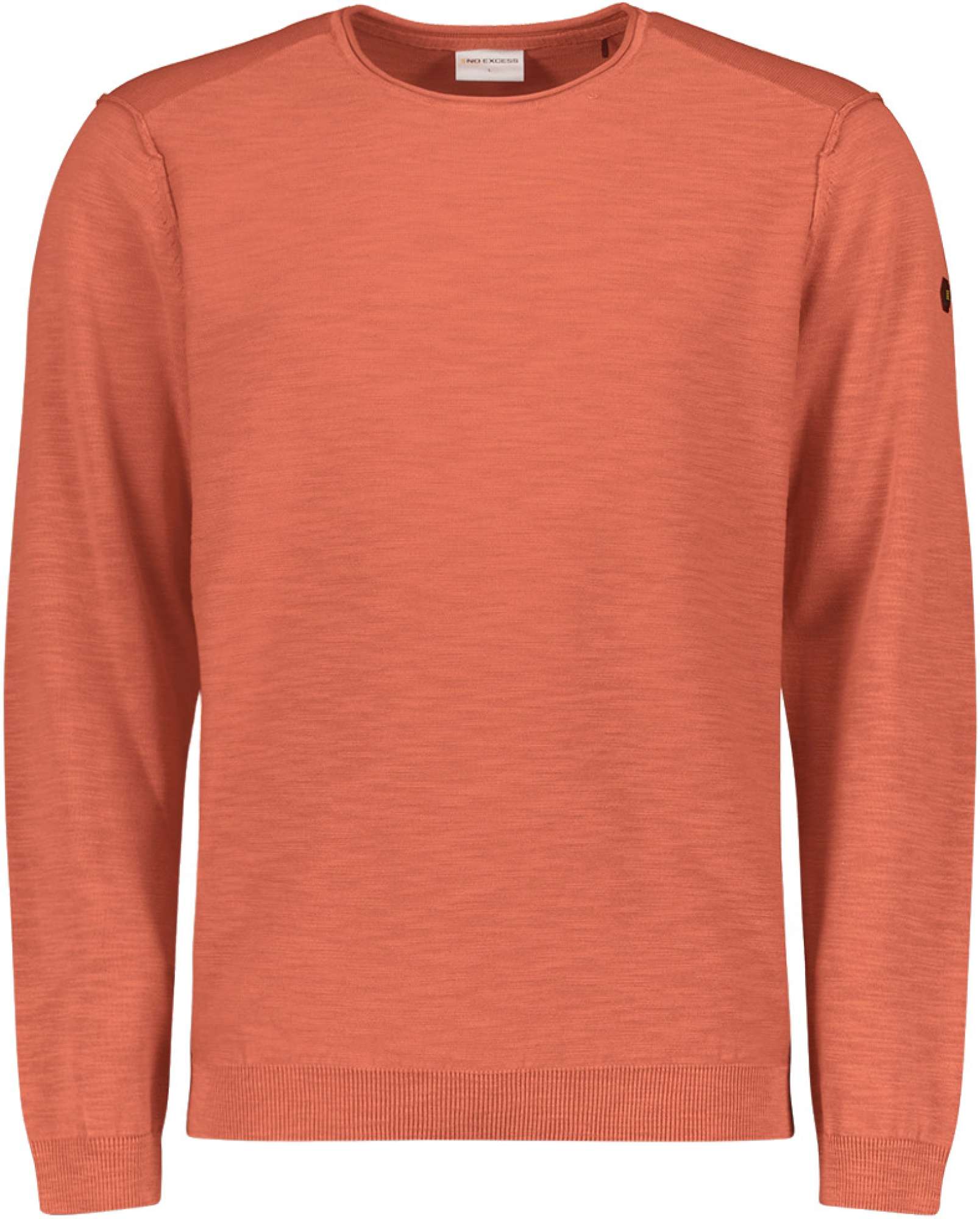 No Excess Trui ronde hals garment dyed melon
