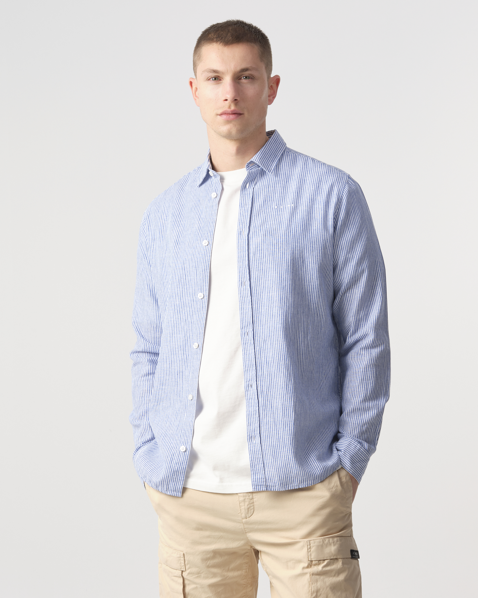 J.C. Rags Jayden casual overhemd met lange mouwen