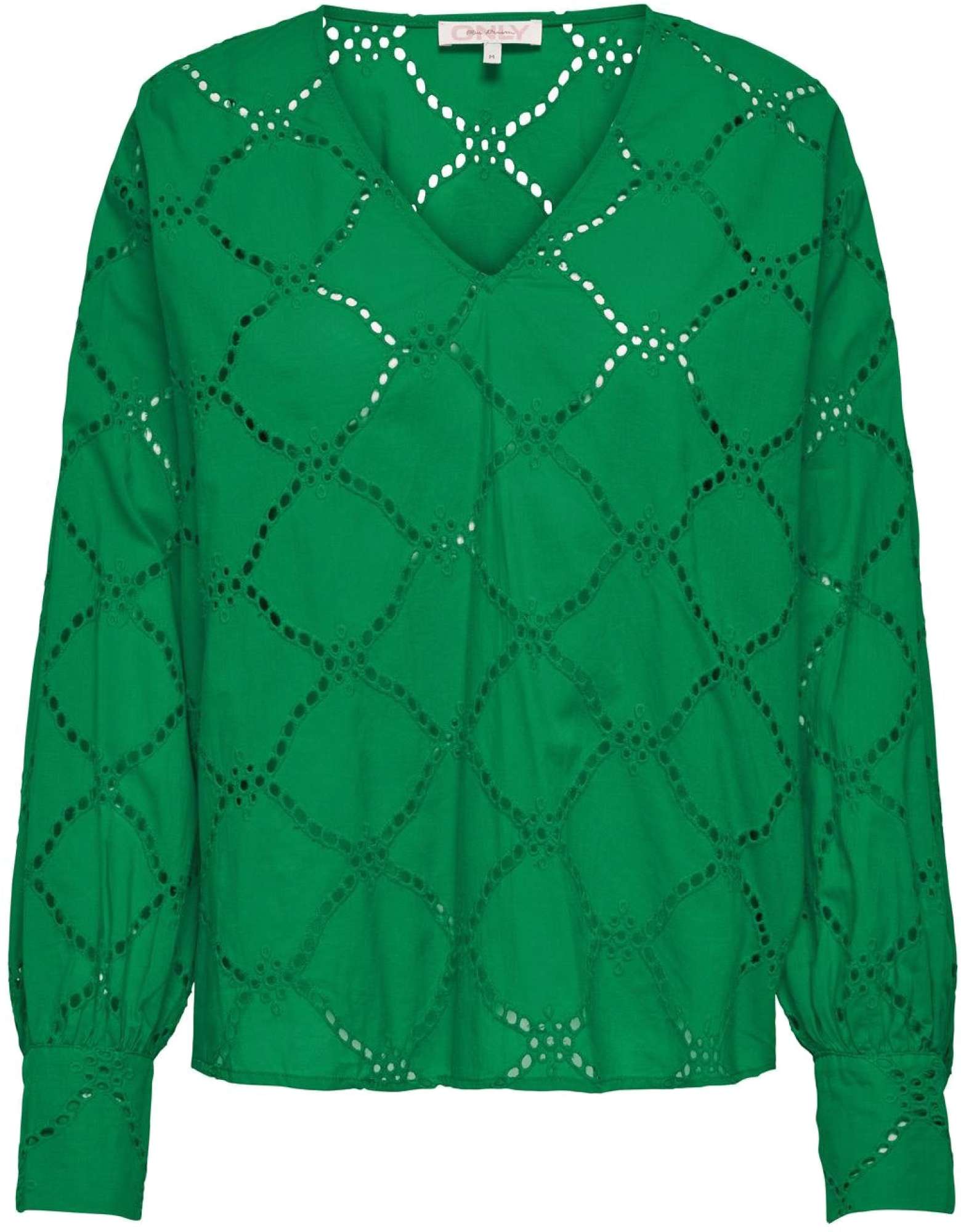 Only Onldora gellar ls v-neck emb top wvn green bee