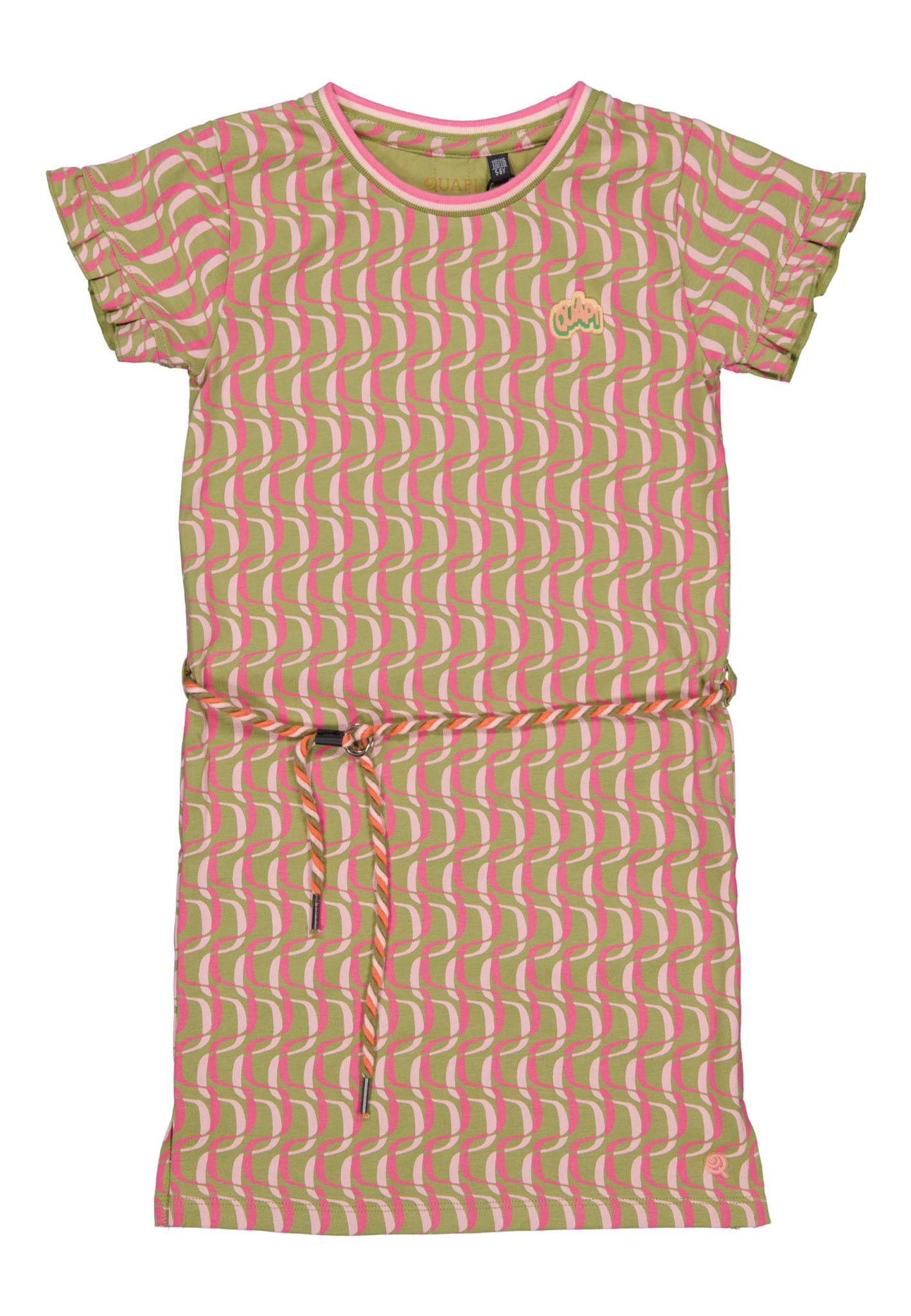 Afbeelding van Quapi Meisjes korte mouwen jurk babette aop stripe