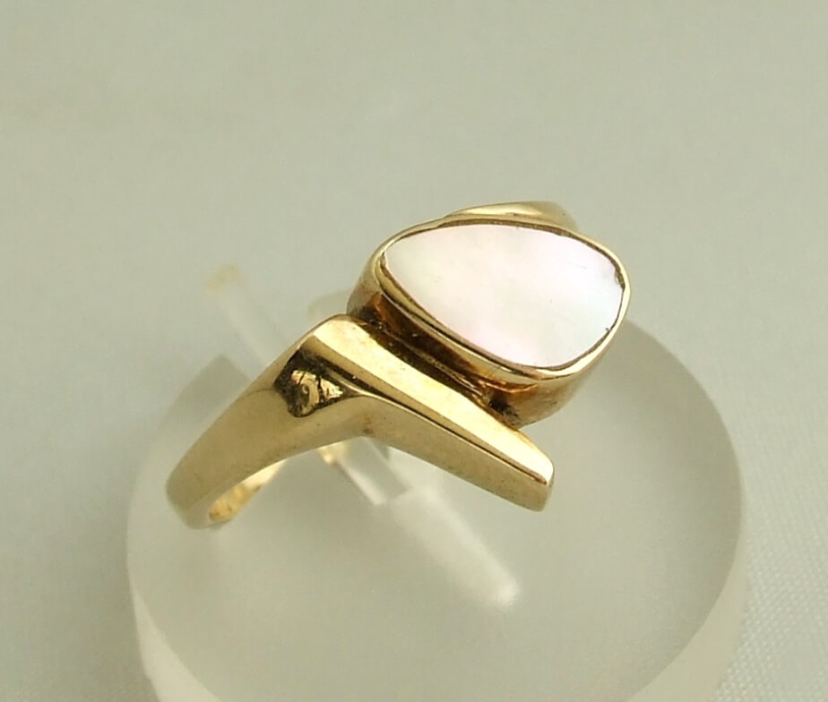 Afbeelding van Christian Gouden ring met parelmoer