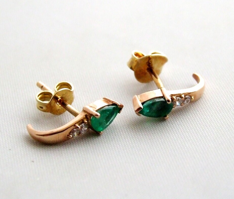 Afbeelding van Christian Gouden oorbellen met smaragd en zirkonia