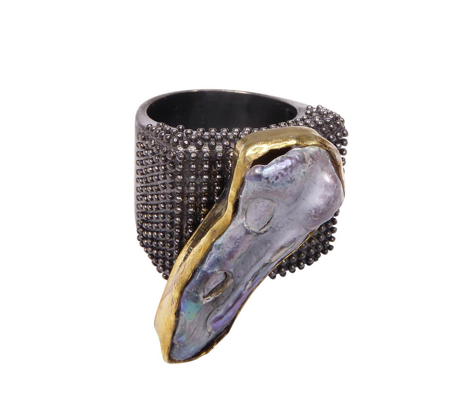 Afbeelding van Christian Zilveren ring met parelmoer