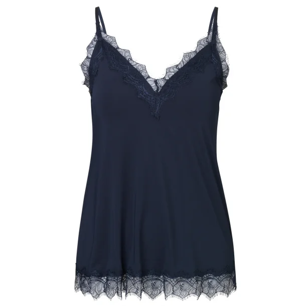 Rosemunde Strap top met lace darkblue