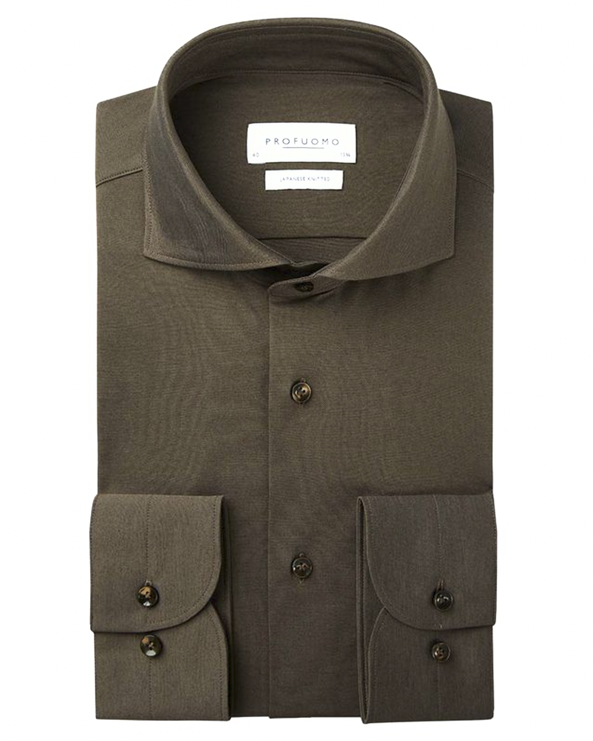 Profuomo Japanese knitted overhemd met lange mouwen