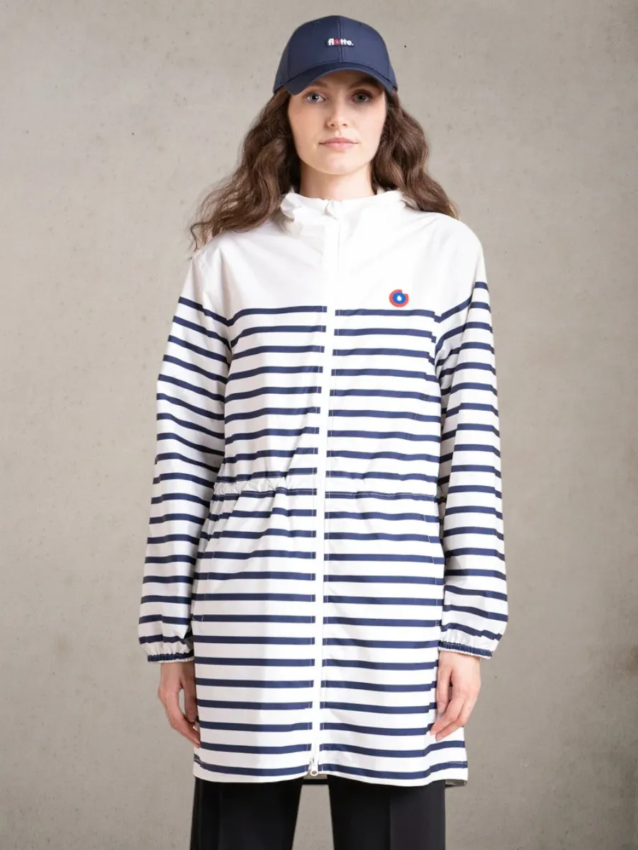 Flotte Blauw gestreepte dames regenjas amelot -