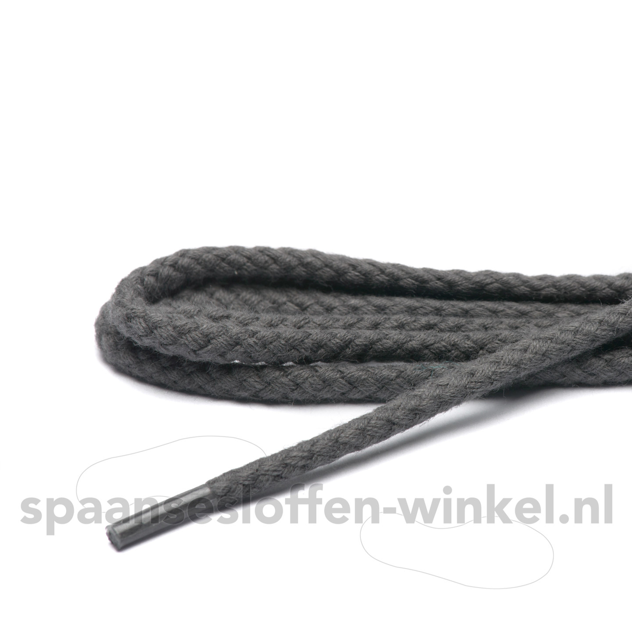 ARIESZZZ Schoenveters grijs grof rond dikte 4 mm