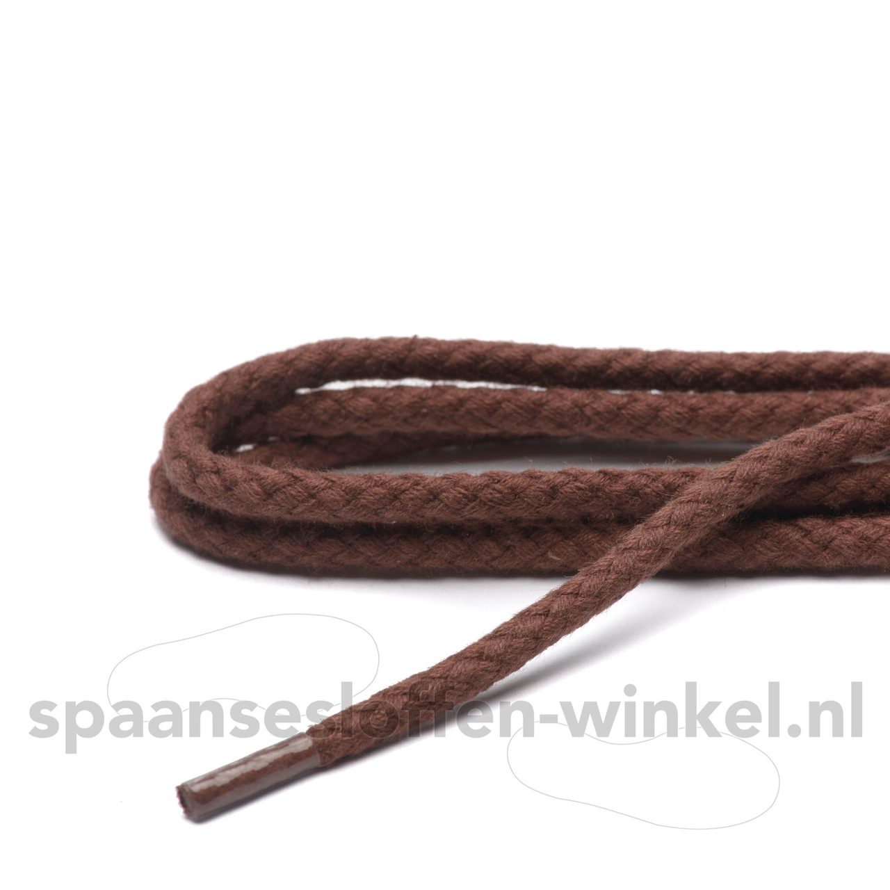 ARIESZZZ Schoenveters middelbruin rond grof dikte 4 mm