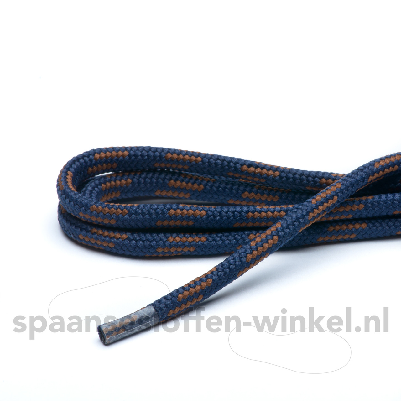 Cordial Polyester donkerblauw/bruin fijn rond dikte 4 mm 180 cm