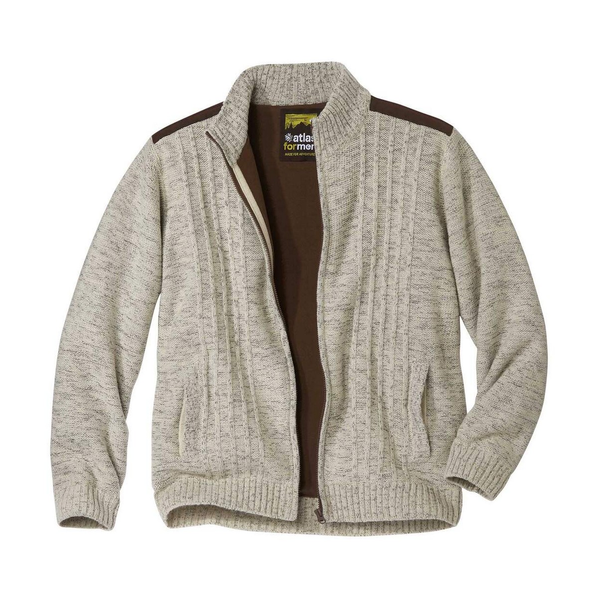 Atlas For Men Gebreide fleece gevoerde heren jas