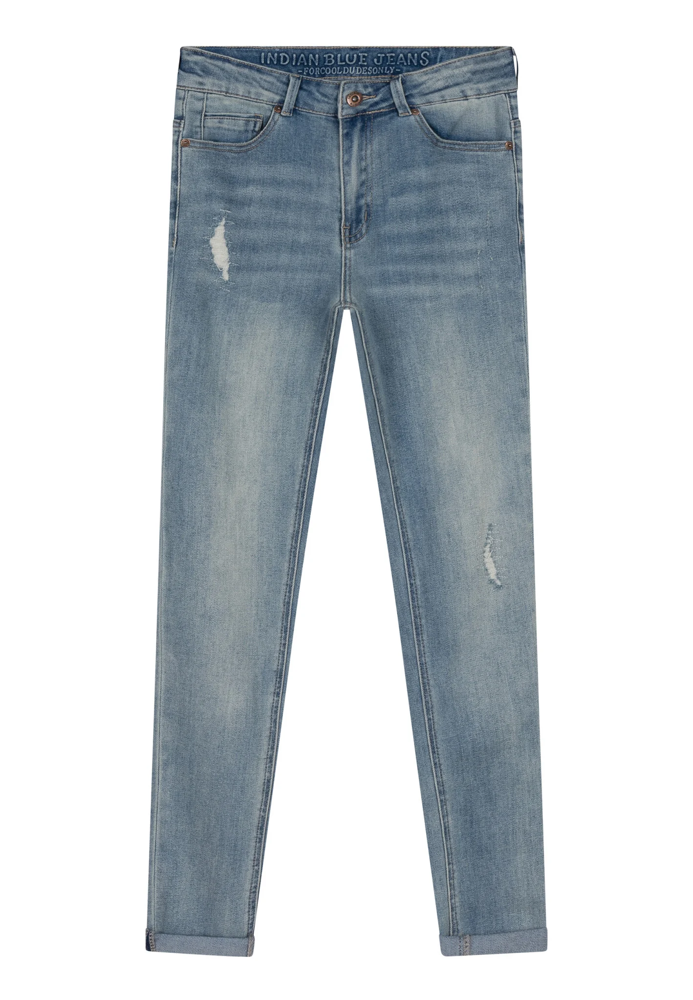 Afbeelding van Indian Blue Jongens jeans jay tapered fit damaged light denim