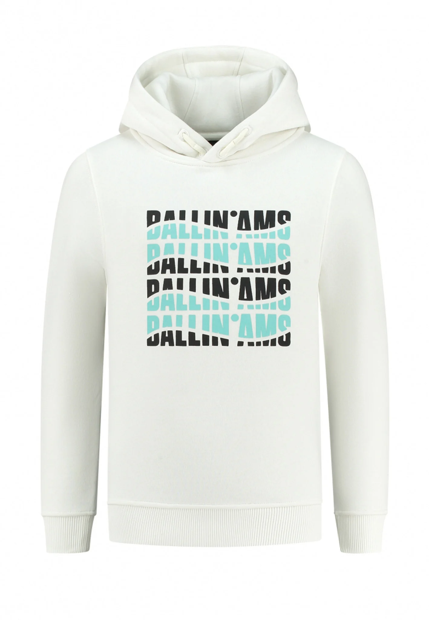 Afbeelding van Ballin Amsterdam Jongens hoodie wave logo off white