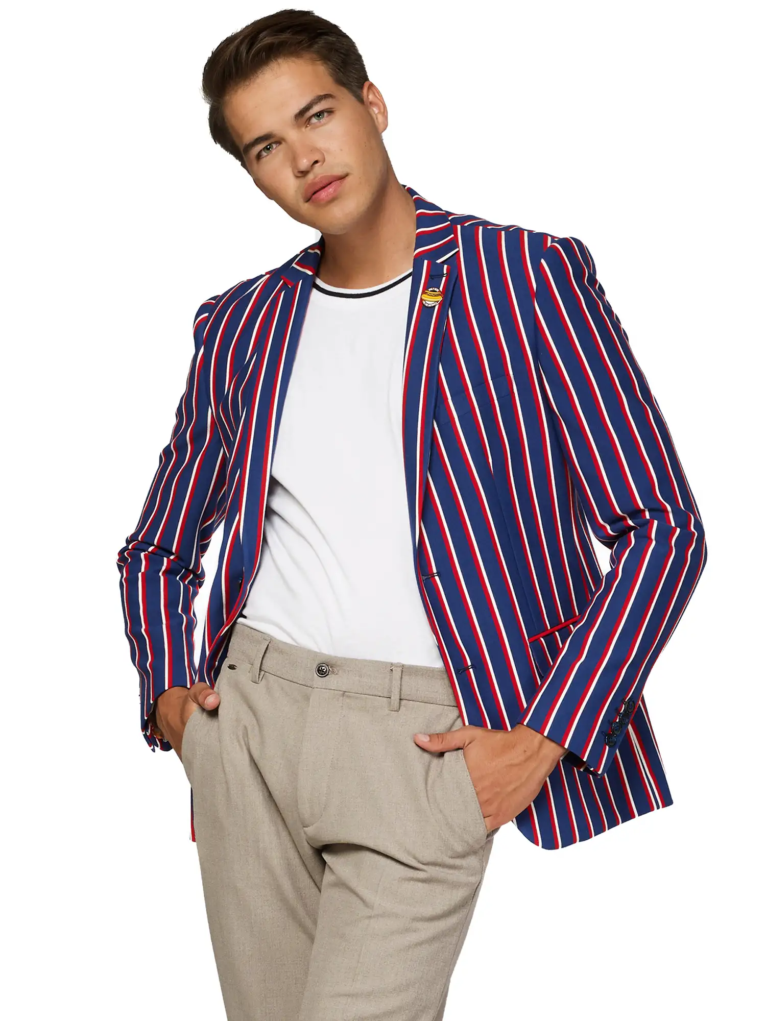 OppoSuits Supportswear cheer stripes cobalt blue