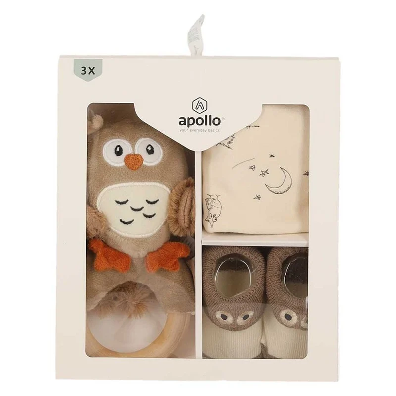 Afbeelding van Apollo Baby giftbox uil kraamcadeau
