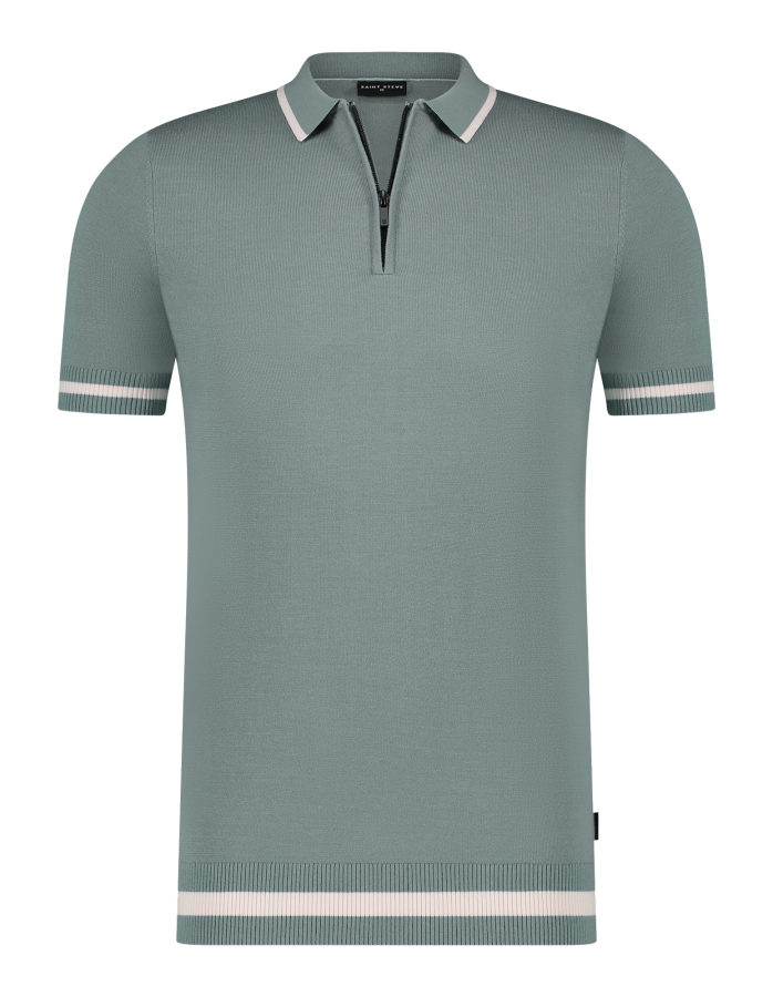 Saint Steve Siem silver green heren knitted polo