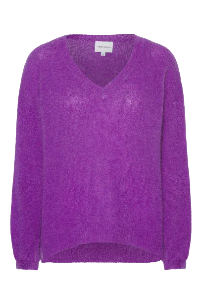 Afbeelding van American Dreams Silja v neck knit deep purple -