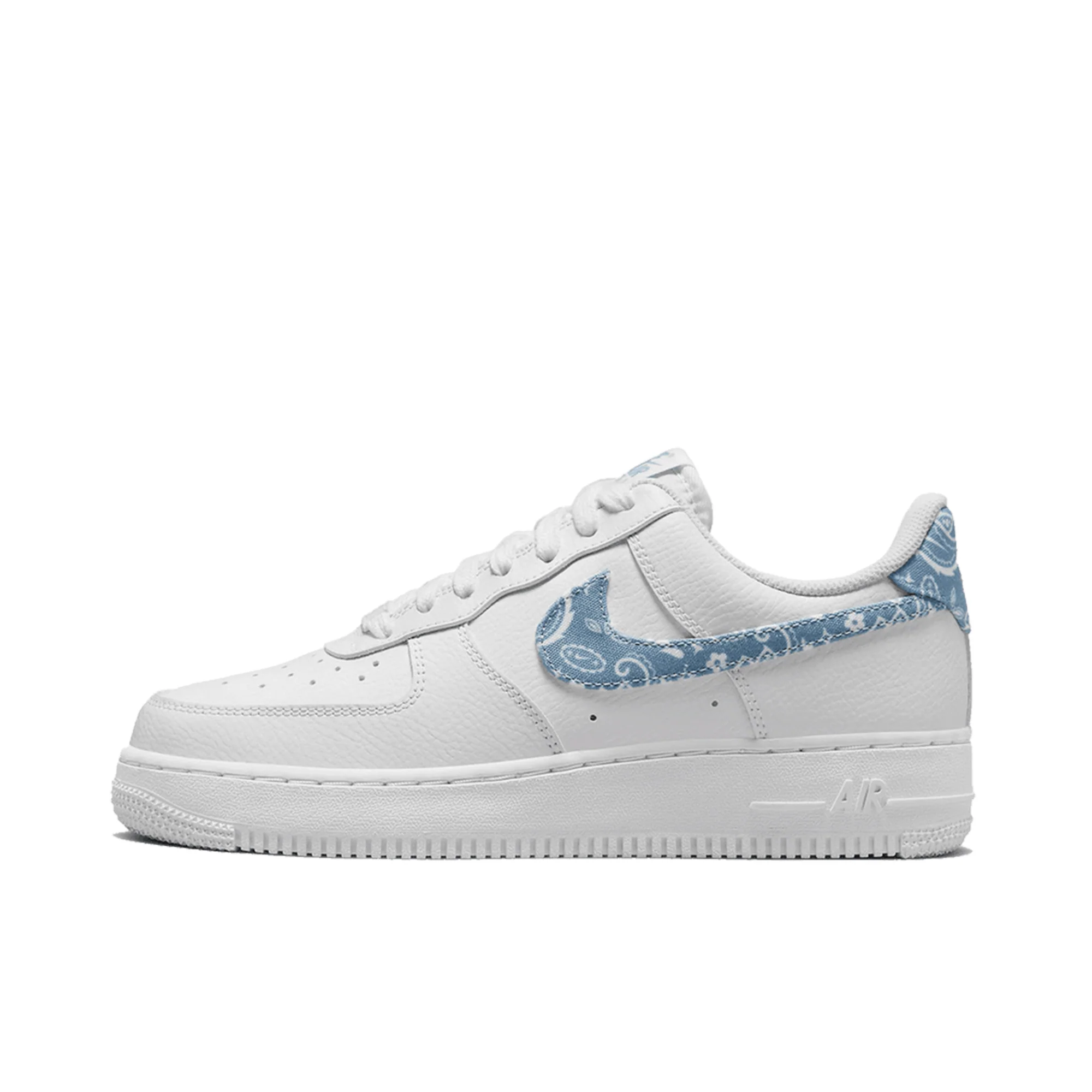 Nike Air force 1 low essential white worn blue paisley