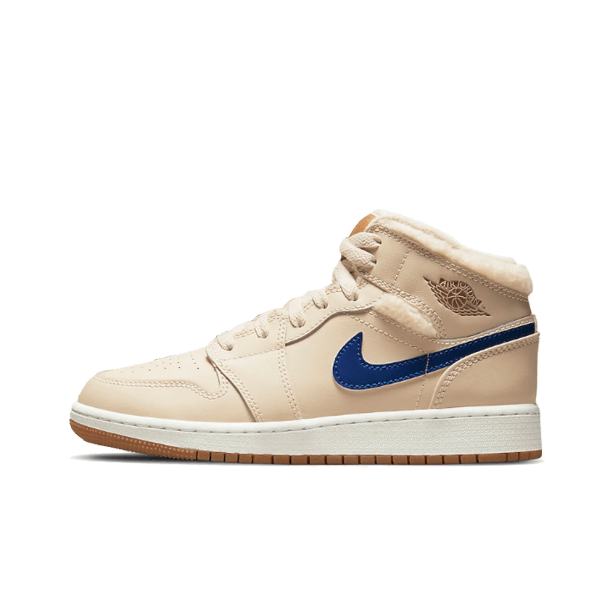 Nike Air jordan 1 mid fleece pearl white (gs)