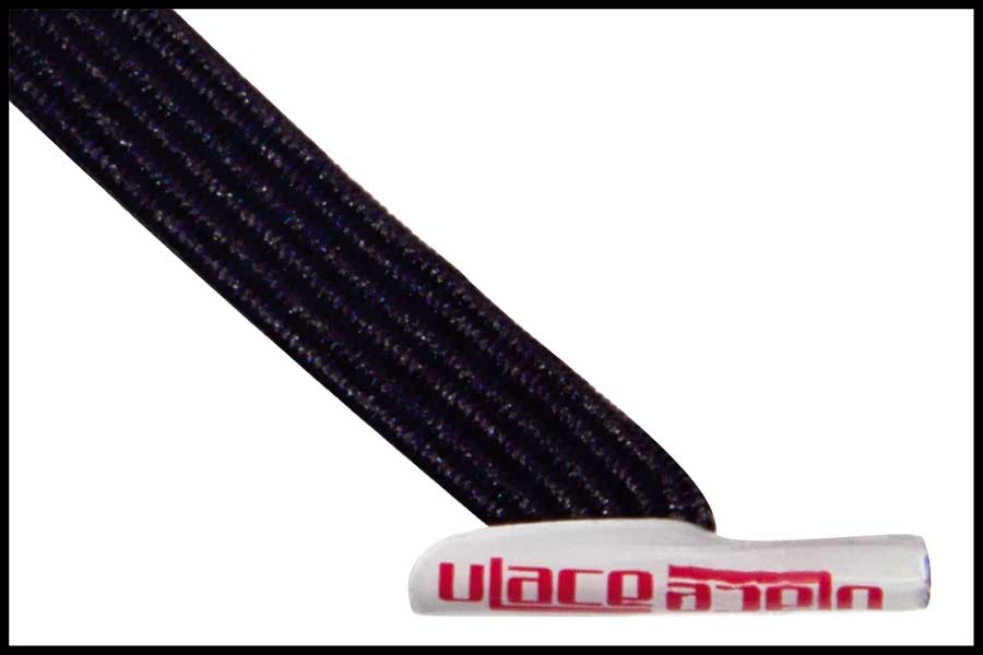 Afbeelding van Ulace veters voor sneakers met 6 gaatjes dark navy elastiek